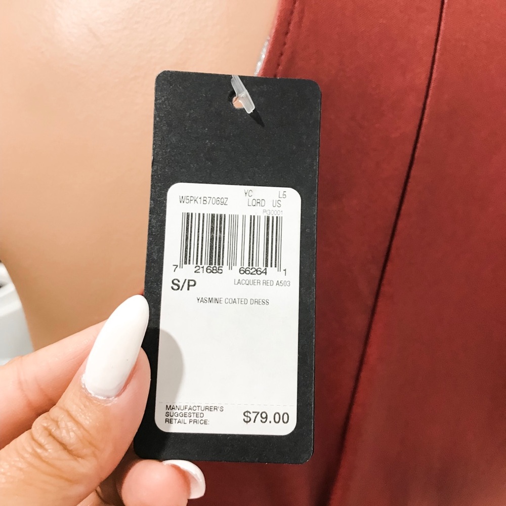 NEW! Guess Deep Red Bodycon Sexy Club Dress S - Picture 3 of 4